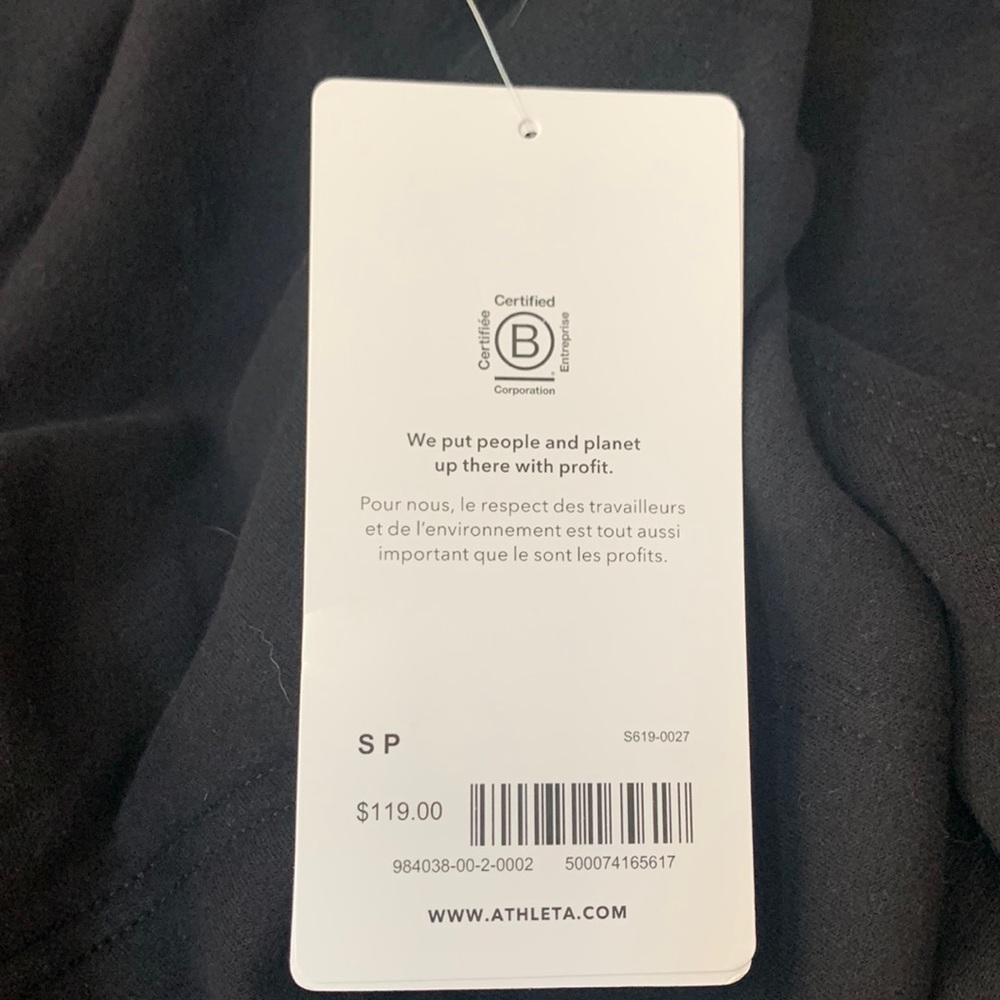 NWT Athleta Black Retroplush Tunic Hoodie - Picture 7 of 14